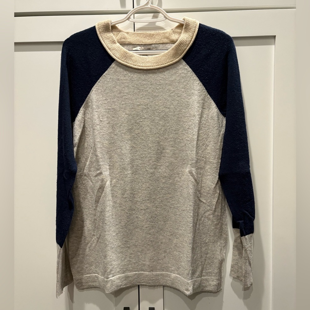 Navy and Gray Long Sleeve Top
